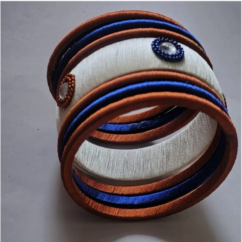 64602-2-1000x1000-1.webp Generic Women's Plastic Silk Thread Bangles (White-Brown-Blue, Size: 2.8)