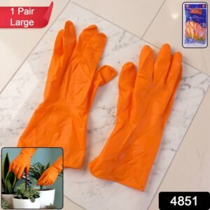 6479d86e-4886-475e-8e25-daf6421380e4.jpg Large Orange Waterproof Rubber Gloves � Reusable Kitchen Protectors