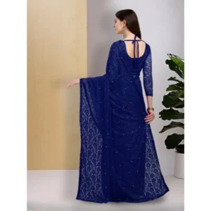 65616-2-1000x1000-1.webp Generic Women's Net Self Design Saree With Unstitched Blouse 5.5Mtr (Navy Blue)