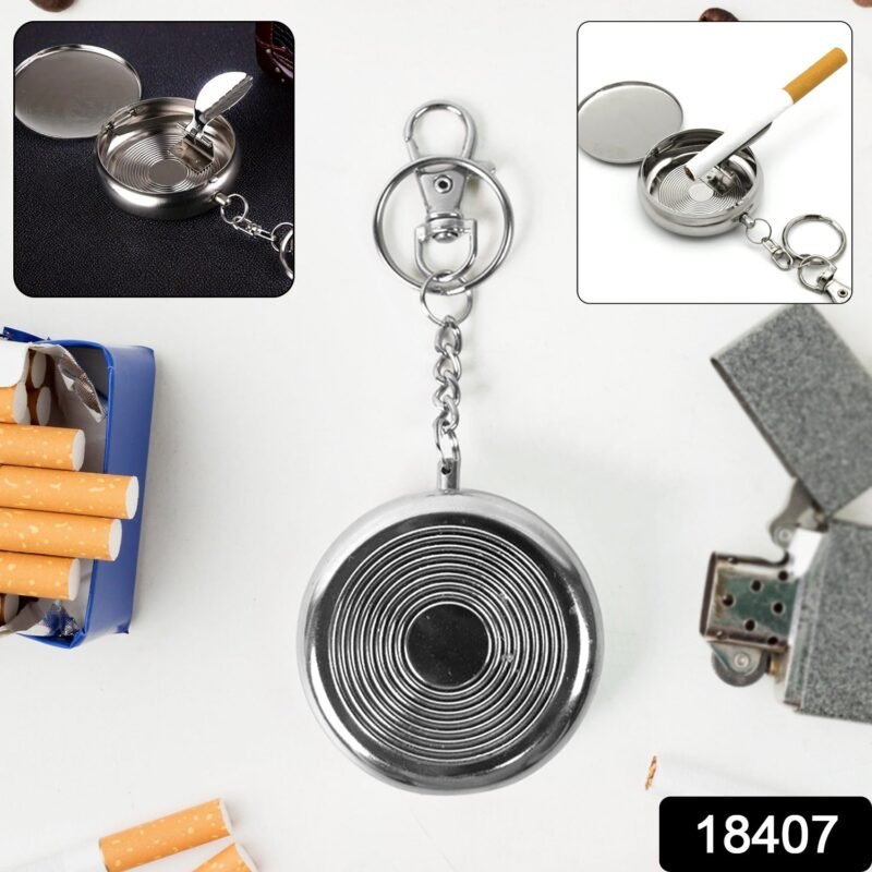 661e0a7f-0b23-4765-bc9f-6df50b599ab4.jpg Mini Stainless Steel Ashtray � Portable with Secure Lid for Travel
