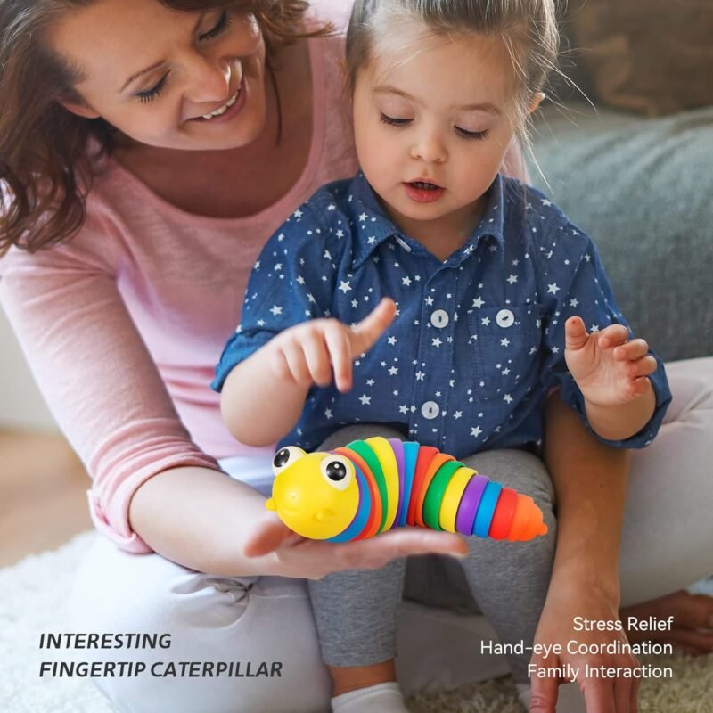 Rainbow Slug Fidget Toy – Stress Relief & Sensory Play | Little Learners