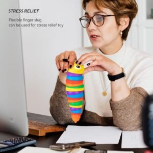 Rainbow Slug Fidget Toy – Stress Relief & Sensory Play | Little Learners