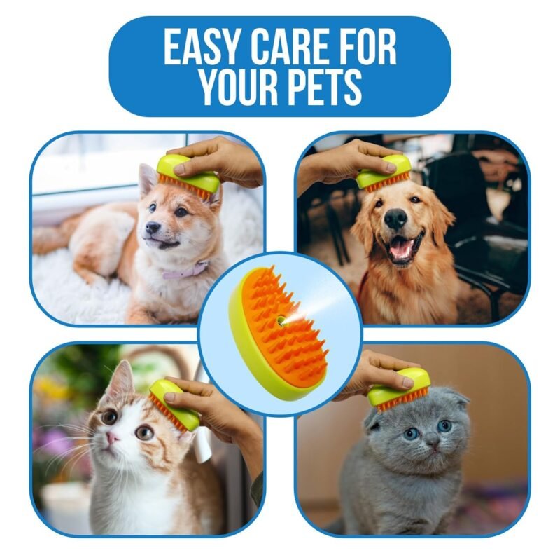 71LYgEFkVlL._SL1500.jpg Cat Steamy Brush � 3-in-1 Pet Grooming & Hair Removal Tool
