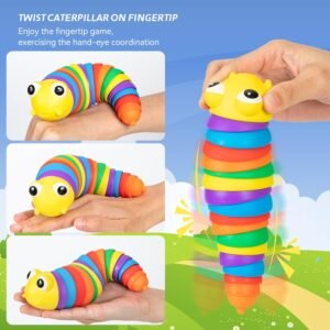 Rainbow Slug Fidget Toy – Stress Relief & Sensory Play | Little Learners