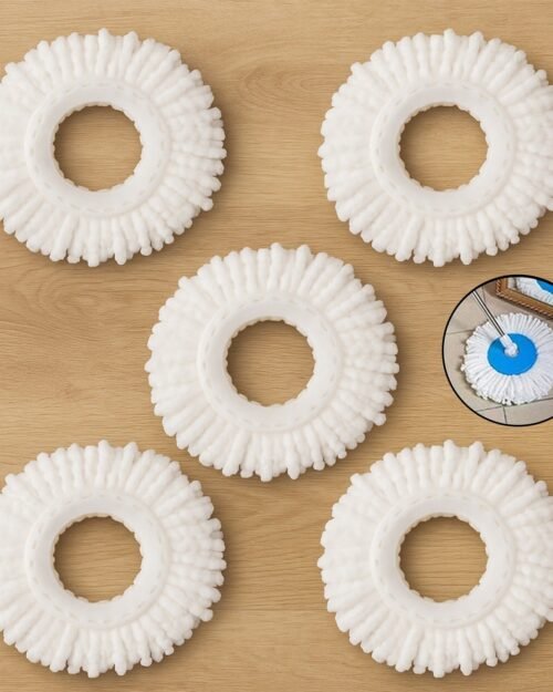 Microfiber Spin Mop Refill Head – 360° Rotating 5 Pack for Efficient Cleaning