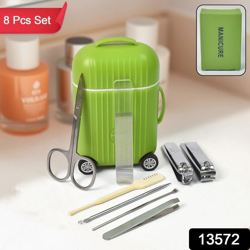 Manicure Pedicure Kit � 8-Pc Travel Grooming Set | Velvet Wipe