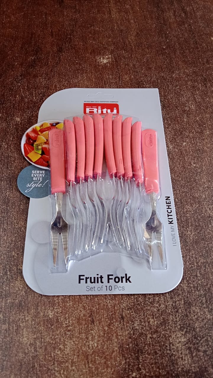 8767de26-e1b1-4b7c-9402-acddac09689d.jpg Stainless Steel Fruit Fork Set – 10 Durable Mini Forks with Soft Grip