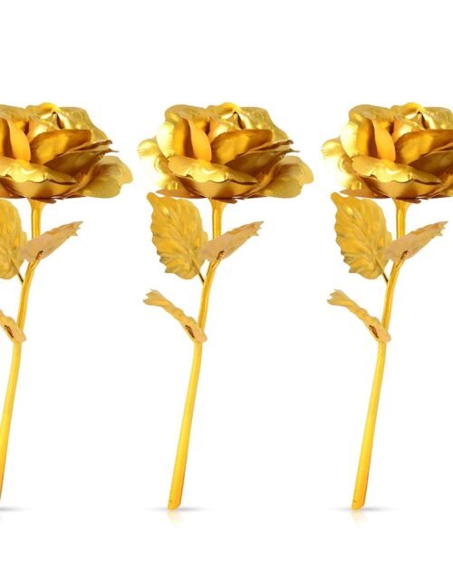 Golden Rose Decoration Set – Elegant 3-Piece Mix Color Display