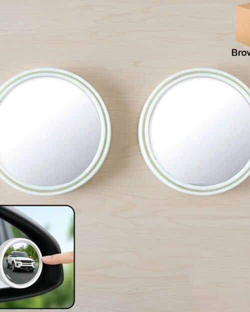 Car Blind Spot Mirror – White Round Set for Enhanced Safety