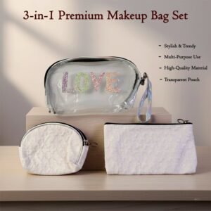 3-in-1 Makeup Bag Set – Compact & Stylish Travel Organizer