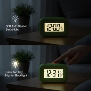 Digital Alarm Clock – Clear Display with Date & Temperature