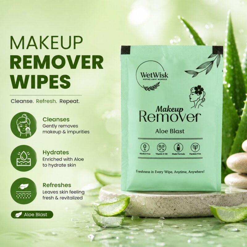 Makeup Remover Wet Wipes � Gentle & Travel-Friendly Facial Cleansing