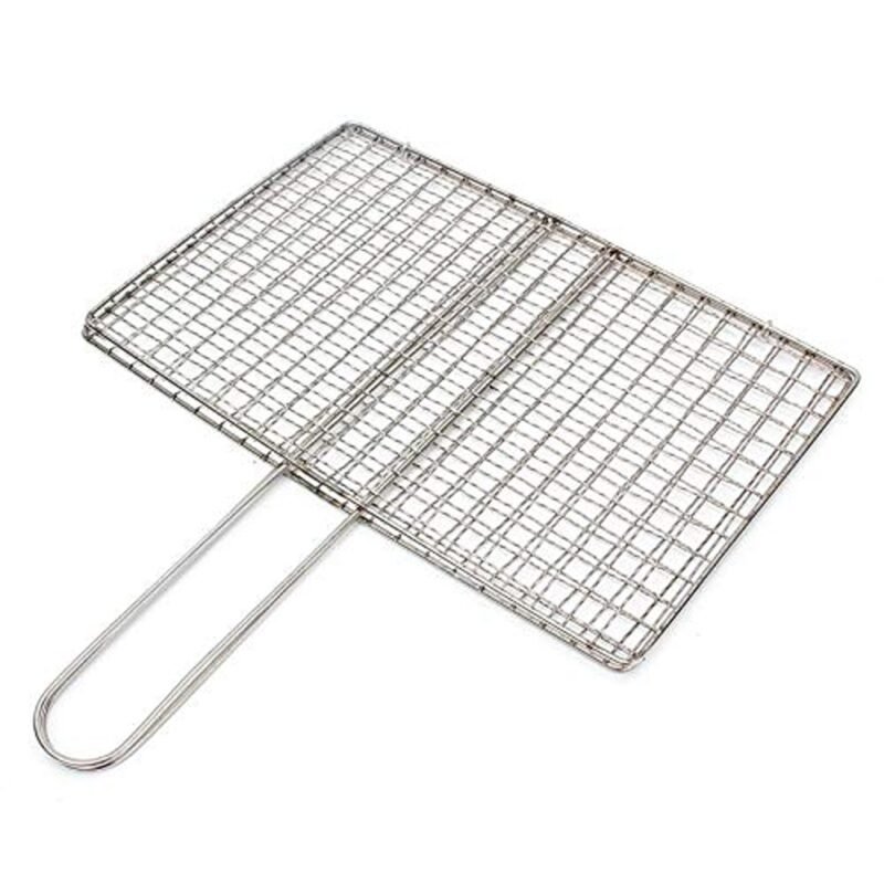 BBQFishMeat-04.jpg Stainless Steel BBQ Grill Mesh � Foldable & Durable for Outdoor Cooking