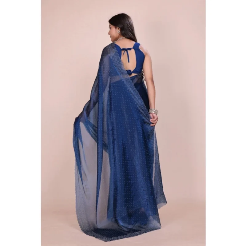 BSB178-SAZYYYmych-2-Ble-Other1-1000x1000-1.webp Generic Women's Jimmy choo Embellished Bollywood Saree With Unstitched Blouse 5.5Mtr (Blue)