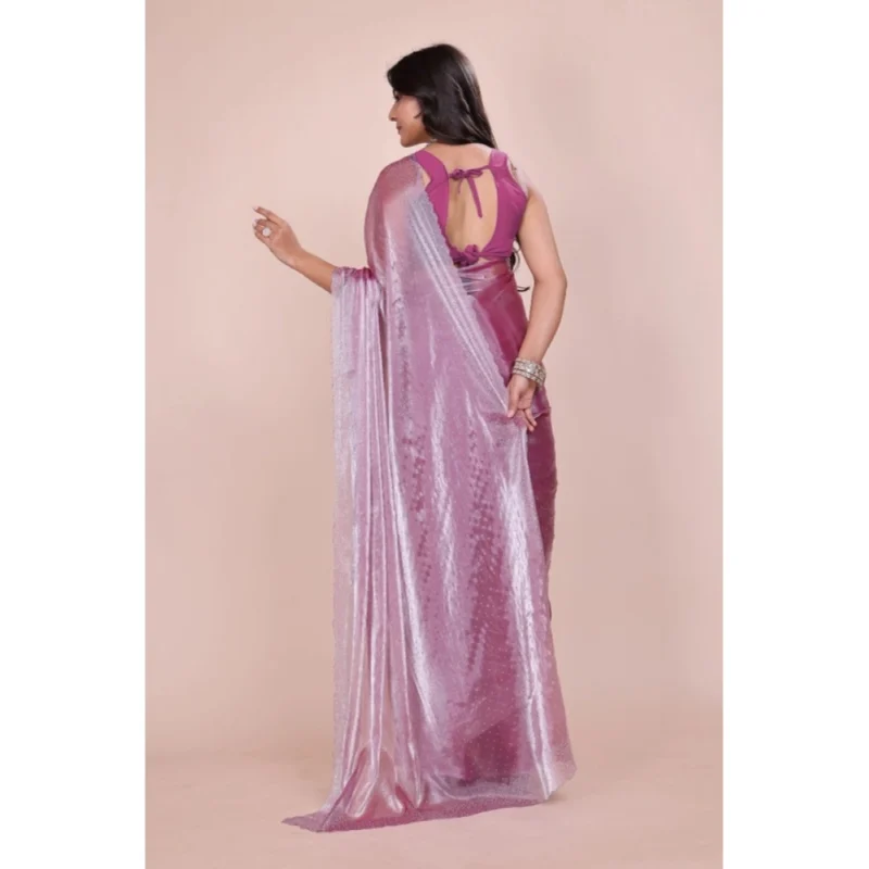 BSB178-SAZYYYmych-2-Mgta-Other1-1000x1000-1.webp Generic Women's Jimmy choo Embellished Bollywood Saree With Unstitched Blouse 5.5Mtr (Magenta)