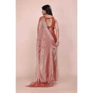 BSB178-SAZYYYmych-2-Orng-Other1-1000x1000-1.webp Generic Women's Jimmy choo Embellished Bollywood Saree With Unstitched Blouse 5.5Mtr (Orange)