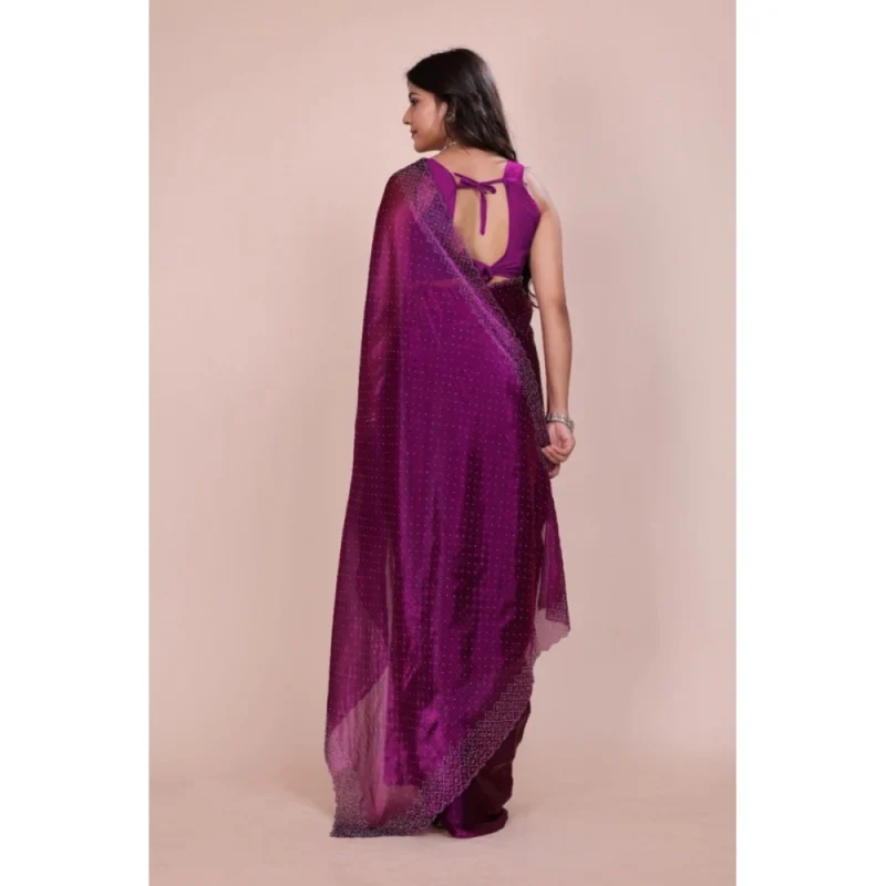 BSB178-SAZYYYmych-2-Prle-Other1-1000x1000-1.webp Generic Women's Jimmy choo Embellished Bollywood Saree With Unstitched Blouse 5.5Mtr (Purple)