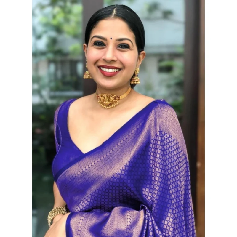 BSB233-SASYYYH-4043-PUR-Other1-1000x1000-1.webp Generic Women's Litchi silk Printed Saree With Unstitched Blouse (Purple)