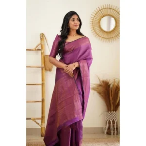 BSB233-SASYYYH-4068-PUR-Other1-1000x1000-1.webp Generic Women's Litchi silk Printed Saree With Unstitched Blouse (Purple)