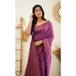 BSB233-SASYYYH-4068-PUR-Other3-1000x1000-1.webp Generic Women's Litchi silk Printed Saree With Unstitched Blouse (Purple)
