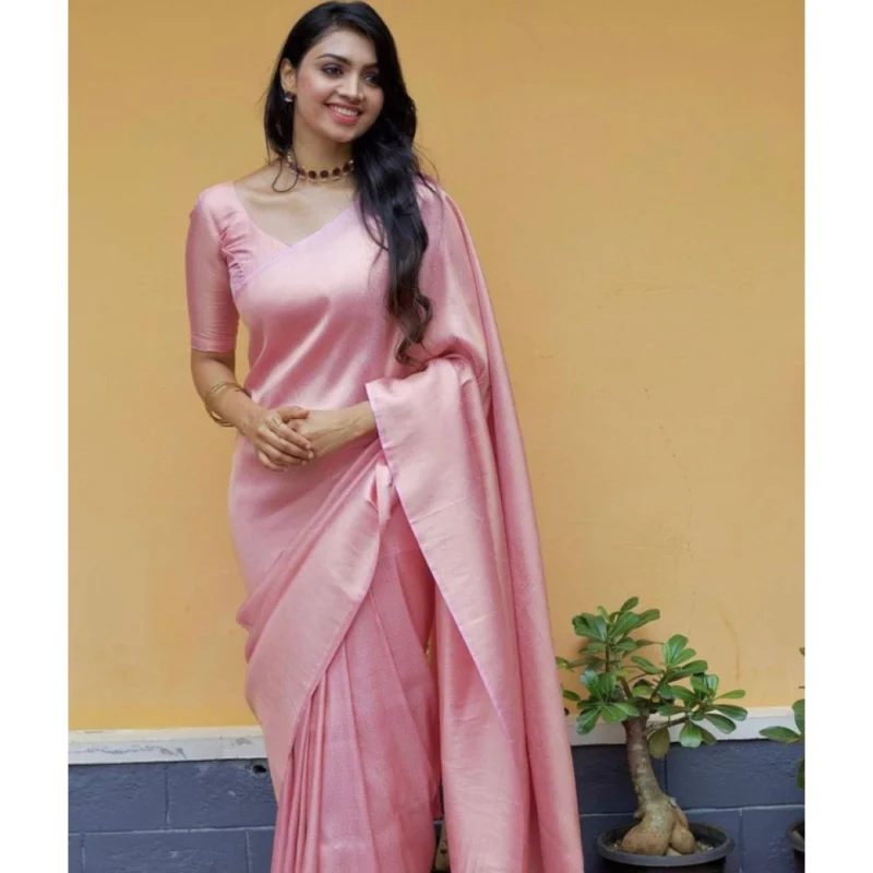 BSB233-SASYYYH-4074-LIGHTPINK-Main-1000x1000-1.webp Generic Women's Litchi silk Printed Saree With Unstitched Blouse (Light Pink)