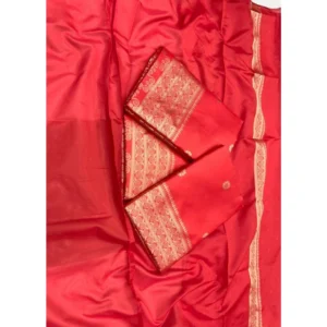 BSB233-SASYYYH-4089-RED-Other3-1000x1000-1.webp Generic Women's Litchi silk Printed Saree With Unstitched Blouse (Red)