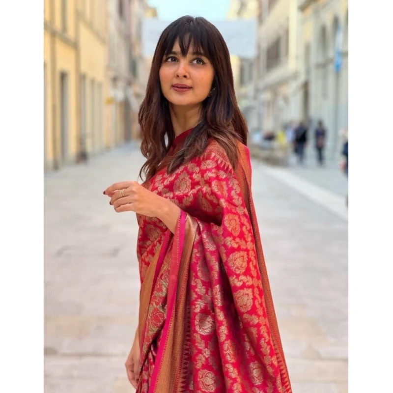 BSB233-SAs-YYYh-4093-red-Other2-1000x1000-1.webp Generic Women's Litchi silk Printed Saree With Unstitched Blouse (Red)