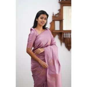 BSB233-SAs-YYYh-5009-lipnk-Other2-1000x1000-1.webp Generic Women's Litchi silk Printed Saree With Unstitched Blouse (Light Pink)
