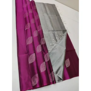 BSB233-SAs-YYYh-5017-mjpnk-main-1000x1000-1.webp Generic Women's Litchi silk Printed Saree With Unstitched Blouse (Pink)