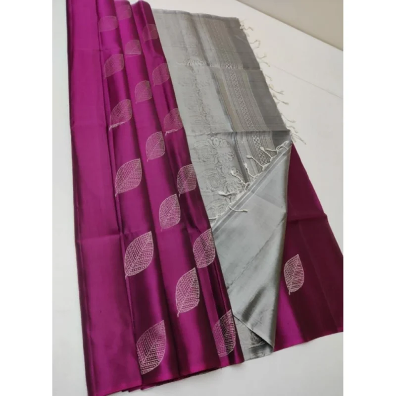 BSB233-SAs-YYYh-5017-mjpnk-main-1000x1000-1.webp Generic Women's Litchi silk Printed Saree With Unstitched Blouse (Pink)