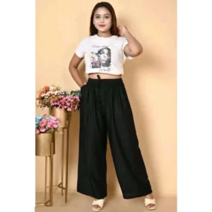 BSB261-WB1002-Main-1000x1000-1.webp Generic Women's Casual Rayon Solid Ankle Length Palazzo (Black, Free Size)