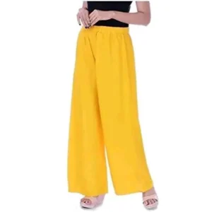 BSB261-WB1004-Main-1000x1000-1.webp Generic Women's Casual Rayon Solid Ankle Length Palazzo (Yellow , Free Size)
