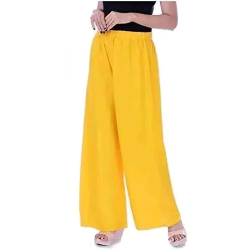 BSB261-WB1004-Main-1000x1000-1.webp Generic Women's Casual Rayon Solid Ankle Length Palazzo (Yellow , Free Size)