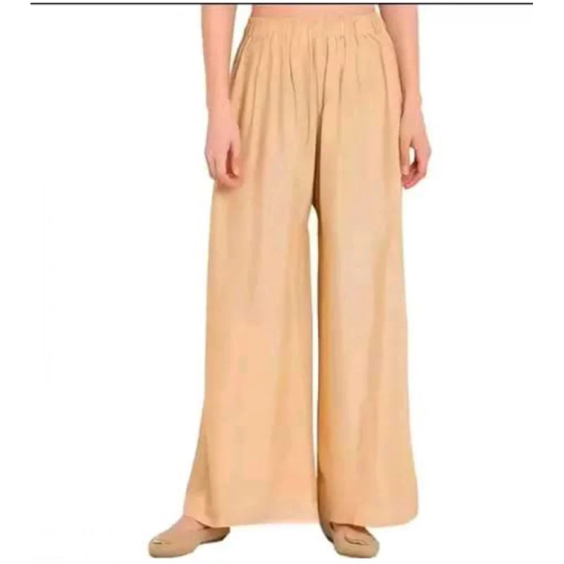 BSB261-WB1007-Main-1000x1000-1.webp Generic Women's Casual Rayon Solid Ankle Length Palazzo (Golden , Free Size)