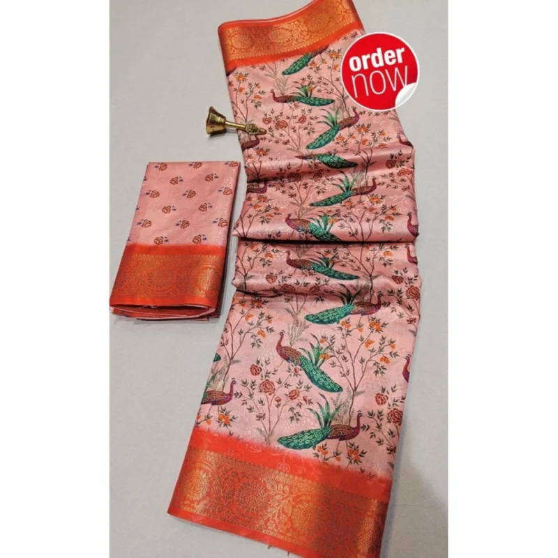 BSB98-SANW1057-Main-1000x1000-1.webp Generic Women's Digital Dolla Silk Printed Saree With Unstitched Blouse 5.5Mtr (Orange)