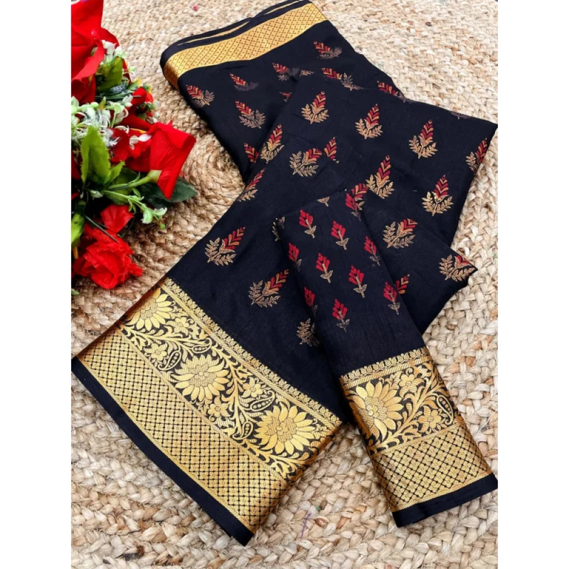 BSB98-SANW1061-Main-1000x1000-1.webp Generic Women's Digital Dolla Silk Printed Saree With Unstitched Blouse 5.5Mtr (Navy Blue)