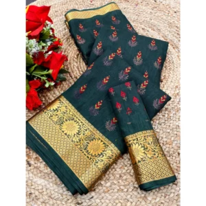 BSB98-SANW1062-Main-1000x1000-1.webp Generic Women's Digital Dolla Silk Printed Saree With Unstitched Blouse 5.5Mtr (Green)