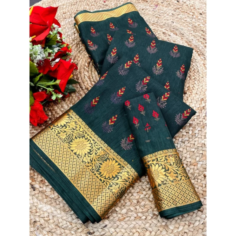 BSB98-SANW1062-Main-1000x1000-1.webp Generic Women's Digital Dolla Silk Printed Saree With Unstitched Blouse 5.5Mtr (Green)