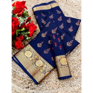 BSB98-SANW1064-Main-1000x1000-1.webp Generic Women's Digital Dolla Silk Printed Saree With Unstitched Blouse 5.5Mtr (Blue)