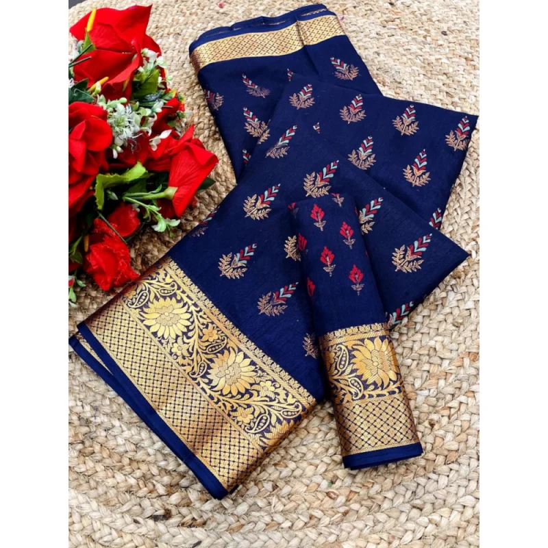 BSB98-SANW1064-Main-1000x1000-1.webp Generic Women's Digital Dolla Silk Printed Saree With Unstitched Blouse 5.5Mtr (Blue)