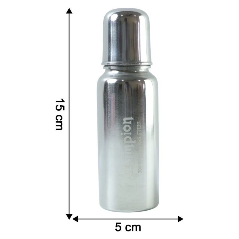 Stainless Steel Baby Feeding Bottle 200ml – Leakproof & Durable