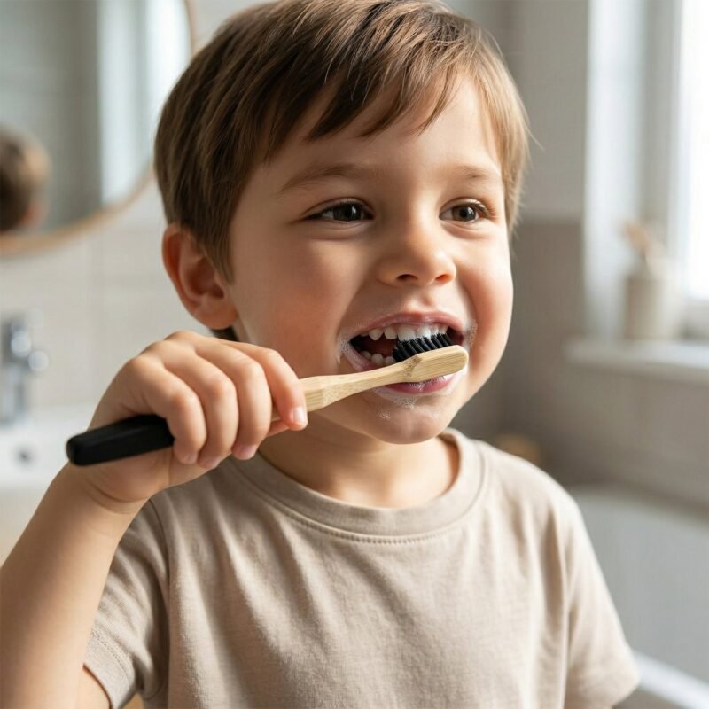 Bamboo Toothbrush – Eco-Friendly & Soft Charcoal Bristles