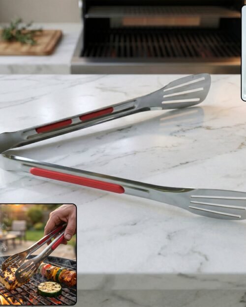 Stainless Steel Multi-Purpose Kitchen Tongs – Heat-Resistant & Anti-Slip Grip