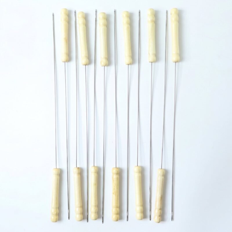 Barbeque-Stick-7.jpg Stainless Steel BBQ Skewers � Reusable Grilling Sticks with Wooden Handle