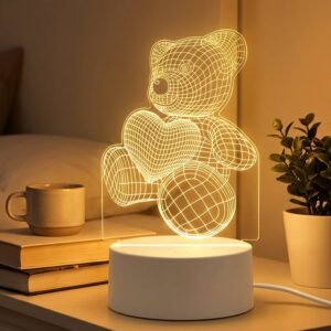 Bear-LED-Lamp-3.jpg 3D Teddy Bear Night Lamp – Captivating Heart Illusion for Kids and Home