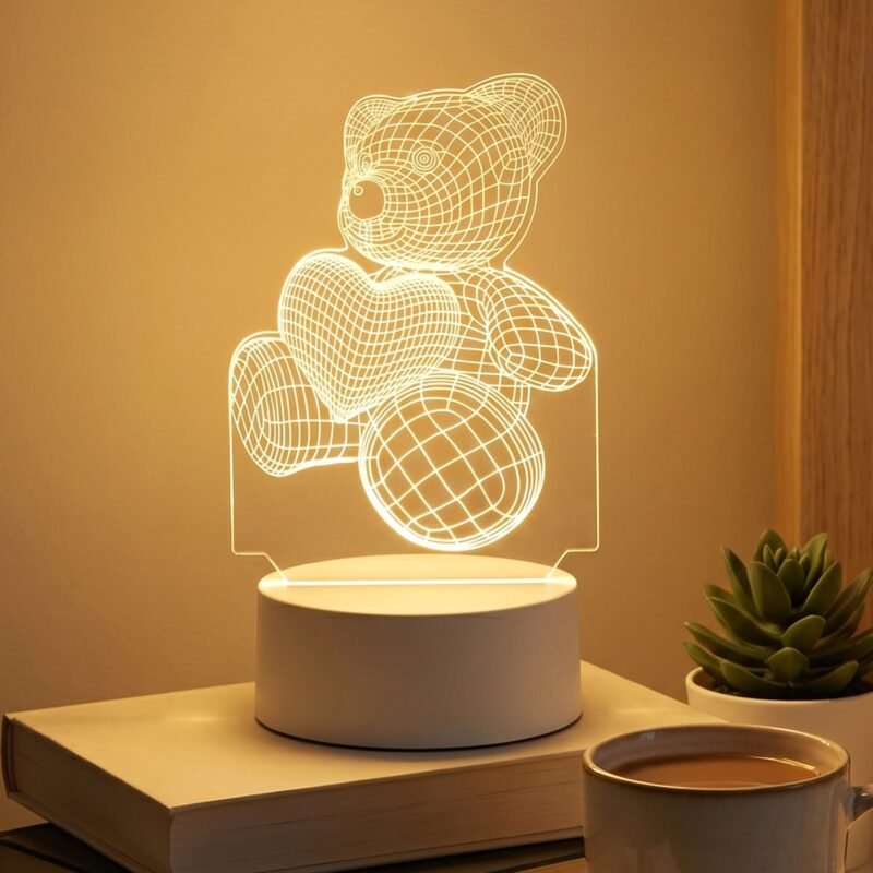 Bear-LED-Lamp-5.jpg 3D Teddy Bear Night Lamp – Captivating Heart Illusion for Kids and Home