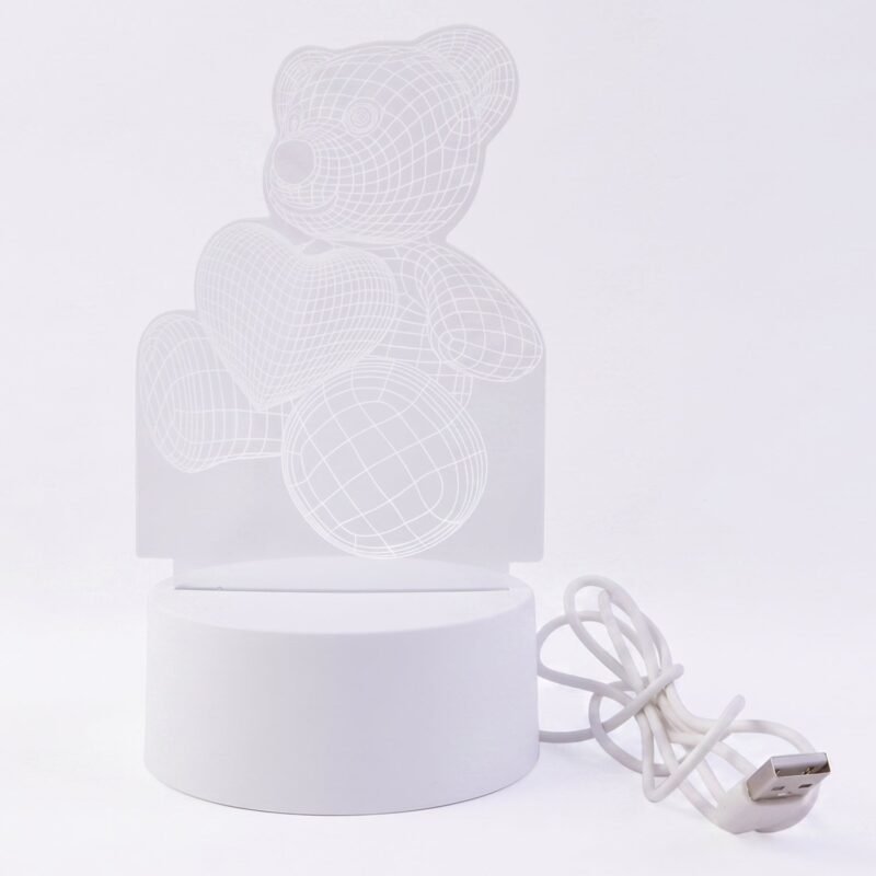 Bear-LED-Lamp-7.jpg 3D Teddy Bear Night Lamp – Captivating Heart Illusion for Kids and Home
