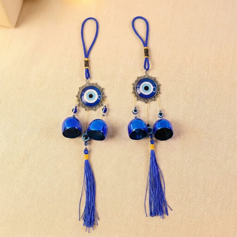 Evil Eye Hanging Wind Chime Set – Protective Home Decor Charm