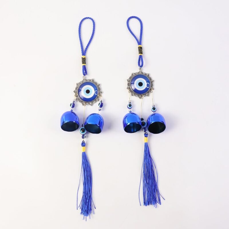 Evil Eye Hanging Wind Chime Set – Protective Home Decor Charm