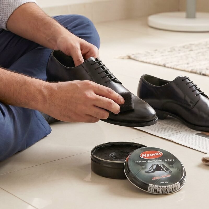 Black-Shoe-Polish-3.jpg Maxwax black shoe polish cream � Deep nourishment & shine